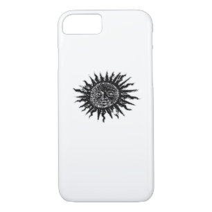 Medieval Sun Engraving - Whimsigoth Aesthetic - Wh iPhone 8/7 Case