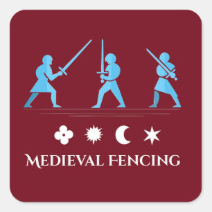 Medieval Sword Guards – Minimal Three Stances Square Sticker