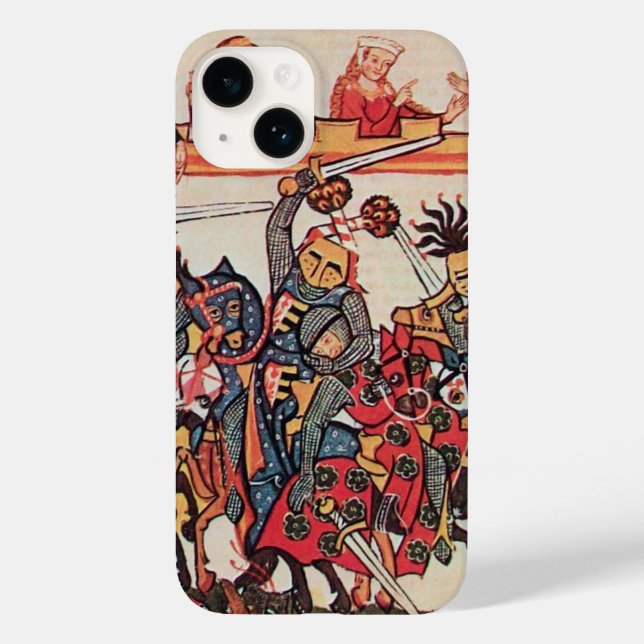 MEDIEVAL TOURNAMENT, FIGHTING KNIGHTS AND DAMSELS Case-Mate iPhone CASE (Back)