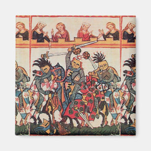 MEDIEVAL TOURNAMENT, FIGHTING KNIGHTS AND DAMSELS MAGNET