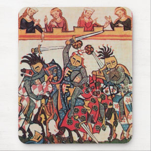 MEDIEVAL TOURNAMENT, FIGHTING KNIGHTS AND DAMSELS MOUSE PAD