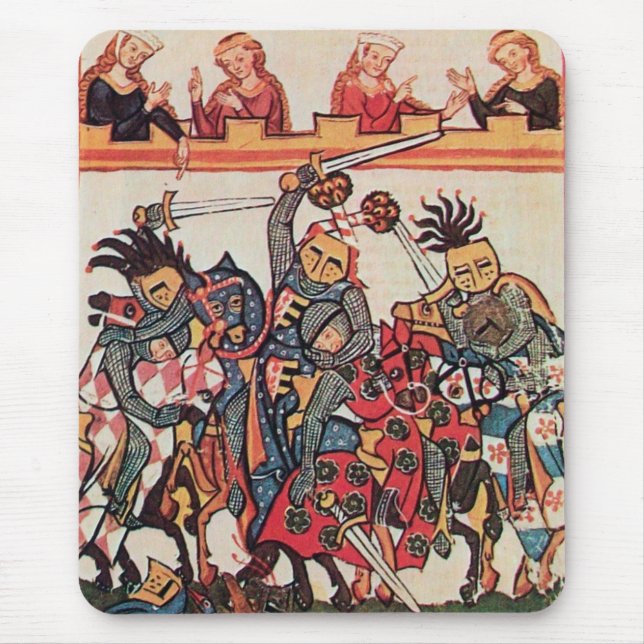 MEDIEVAL TOURNAMENT, FIGHTING KNIGHTS AND DAMSELS MOUSE PAD (Front)