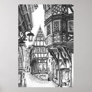 Medieval Townscape Poster