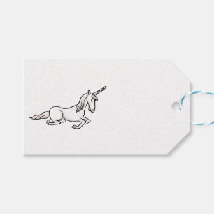 Medieval unicorn and mille fleurs gift tag