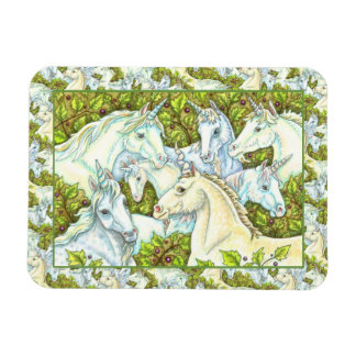 MEDIEVAL UNICORN HERD, HORSES, STALLION Fantasy Magnet