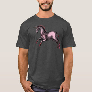Medieval Unicorn Illustration Red T-Shirt