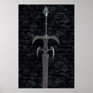 Medieval weapons. Ancient sword Poster