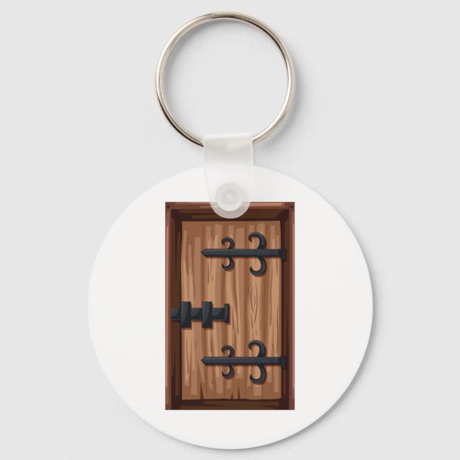 Medieval Wooden Door Key Ring (Front)