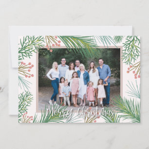Medina - Pink, Pines Berries Holiday Card