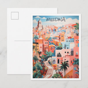 Medina Saudi Arabia Vintage Travel Art Postcard