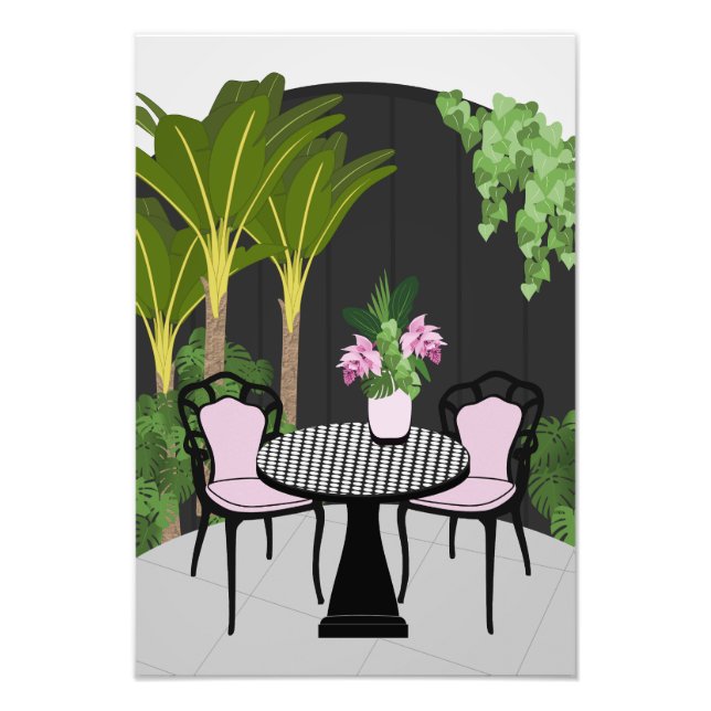 Medinilla Garden Courtyard Photo Print (Front)