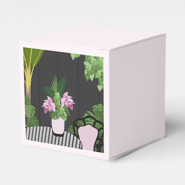 Medinilla Table Centrepiece Garden Courtyard Favour Box (Front Side)