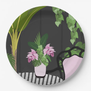 Medinilla Table Centrepiece Garden Courtyard Paper Plate
