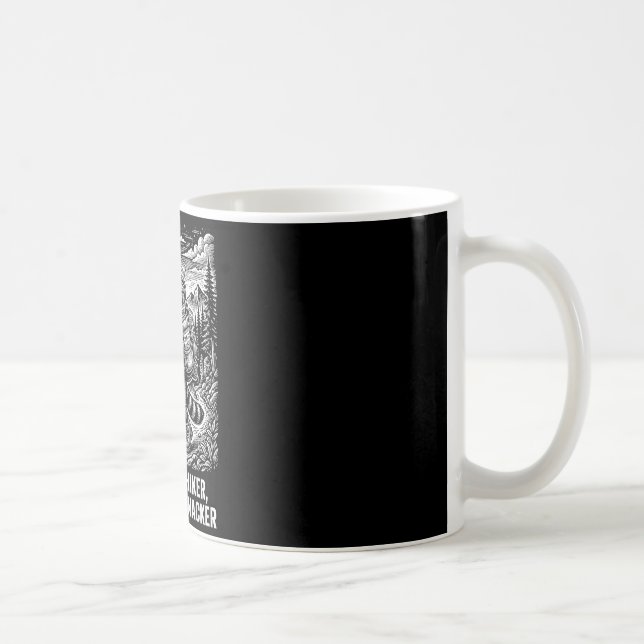 Mediocre hiker excellent snacker funny racoon coffee mug (Right)