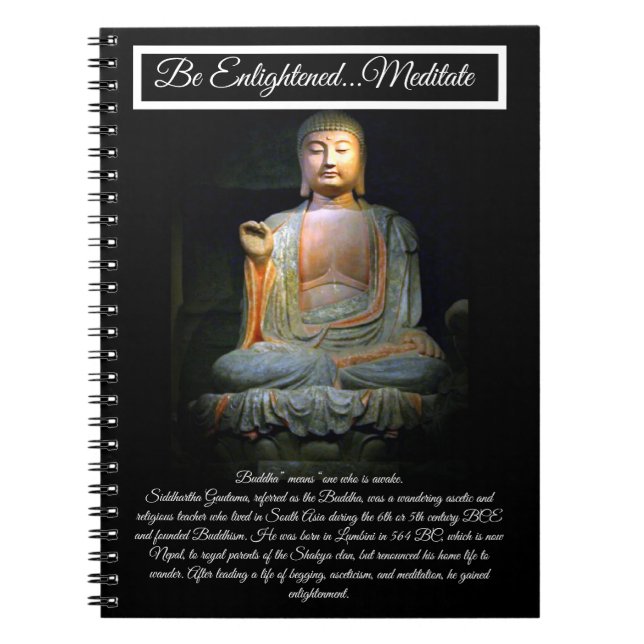 Meditate Be Enlightened  Notebook (Front)
