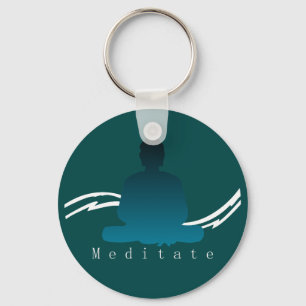 "Meditate" Beautiful Buddha. Key Ring
