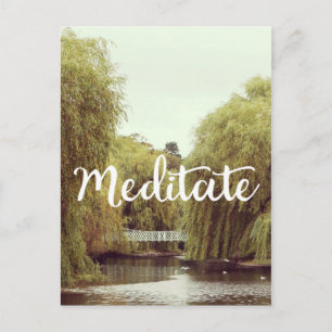 Meditate in the park inspirational message postcard