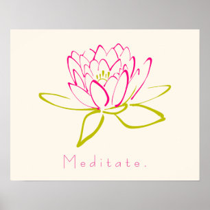 Meditate. Lotus Flower Poster