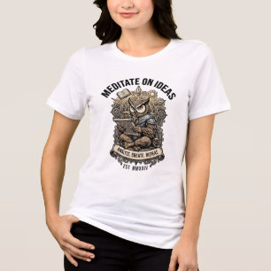 Meditate On Ideas Analyse Create Repeat Owl Graphi Tri-Blend Shirt