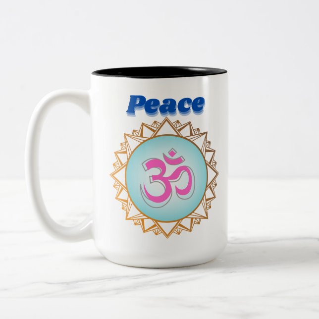 Meditate on Peace Two-Tone Coffee Mug (Left)