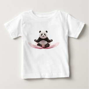 Meditating Baby Panda on Cherry Blossom T-Shirt