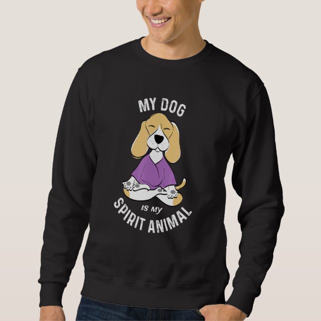 Meditating Beagle Yoga Dog By Dog Sweatshirt (Front)