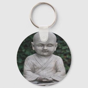 Meditating Buddah statue photo Key Ring