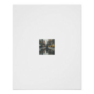 Meditating Buddha City Street Reflection Poster
