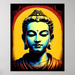 Meditating Buddha Modern Art Wall Poster