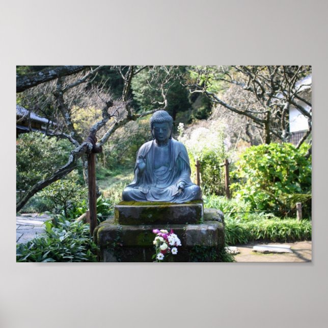Meditating Buddha statue Poster (Front)