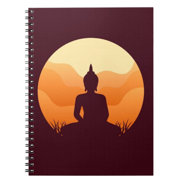 Meditating Buddha Sunset Notebook (Front)