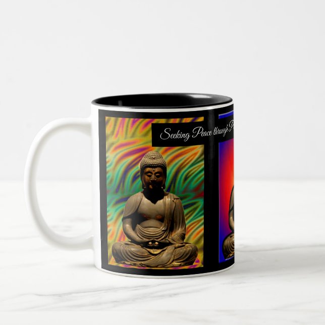 Meditating Buddha Two-Tone Coffee Mug (Left)
