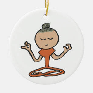 Meditating Buddhist Ceramic Ornament