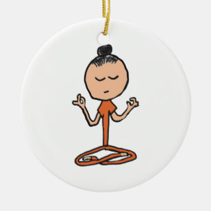 Meditating Buddhist Ceramic Ornament