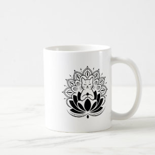 Meditating Cat Lotus Flower Zen Yoga Enthusiast Te Coffee Mug