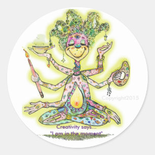 Meditating Creativity Classic Round Sticker