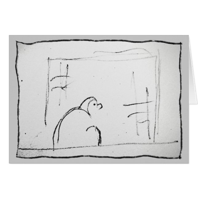 Meditating Daruma original zen painting (Front Horizontal)