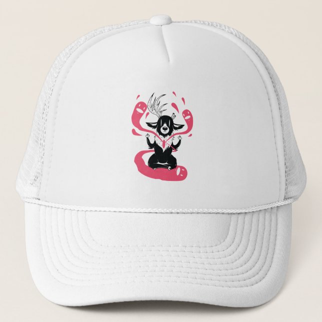 Meditating Deer Trucker Hat (Front)