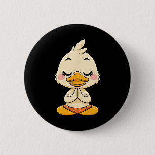 Meditating Duck Inner And Peace Yoga Relaxation 6 Cm Round Badge