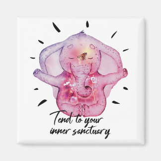Meditating Elephant. Tend to your inner sanctuary. Magnet