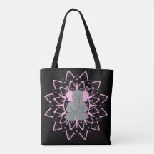 Meditating Elephant Yoga Mandala Design Tote Bag