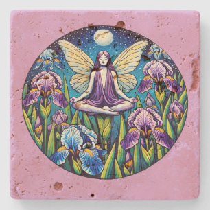 Meditating Fairy Stone Coaster