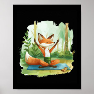 Meditating Fox In Serene Forest Setting Poster