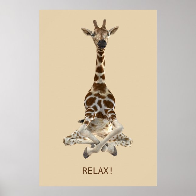 Meditating Giraffe Poster (Front)
