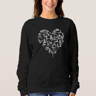 Meditating Heart Yoga Poses Graphic Spiritual Mand Sweatshirt