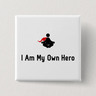 Meditating Hero 15 Cm Square Badge