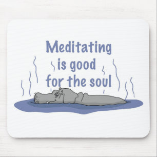 Meditating Hippopotamus Mouse Pad