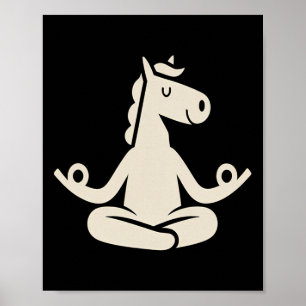 Meditating Horse Lotus Yoga Cool Chinese Year Of T Poster