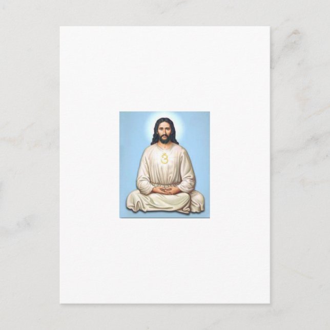 Meditating Jesus with Om Postcard (Front)