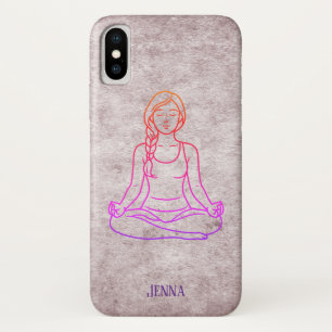 Meditating Lady Custom Name iPhone X Case